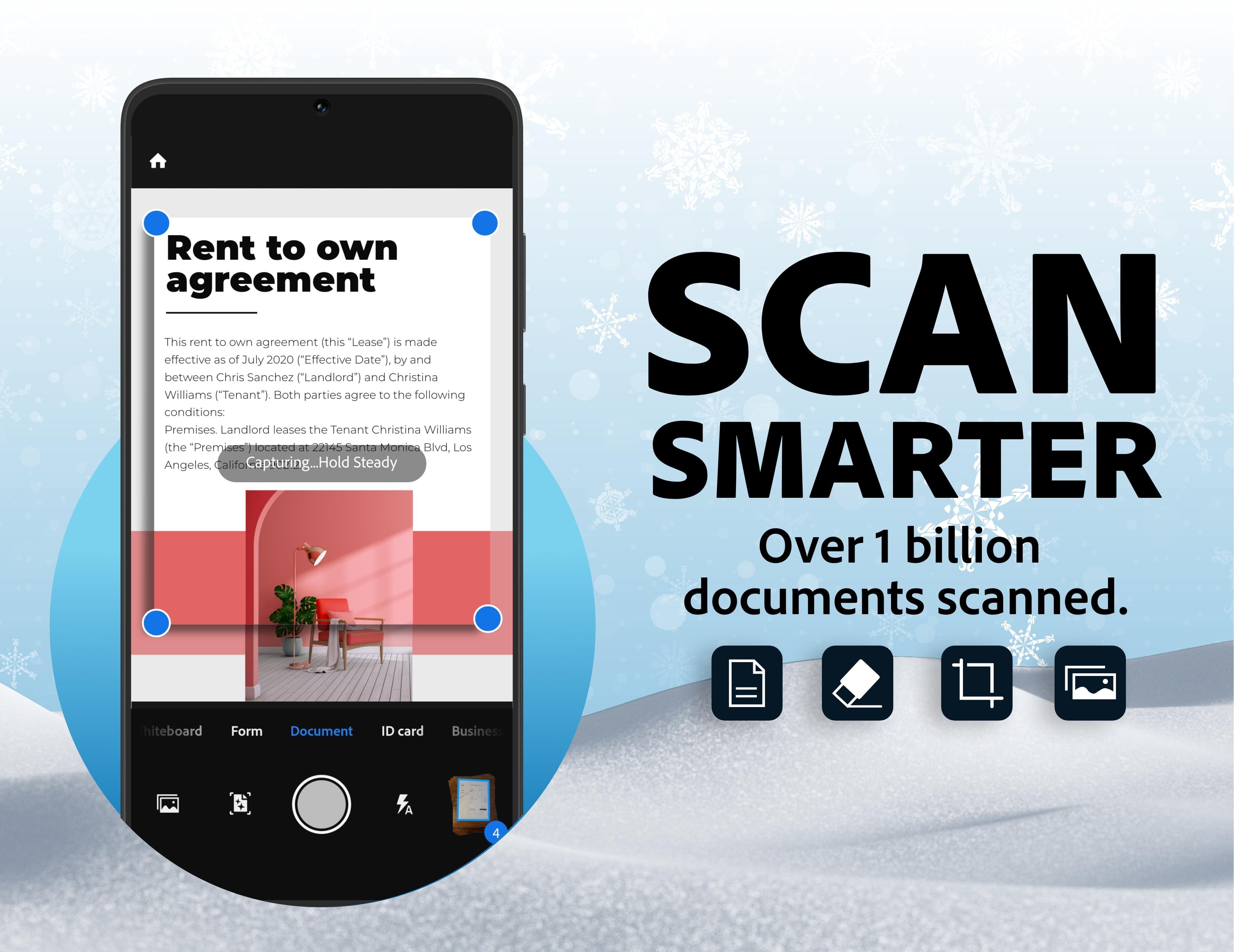 Scanning a document with Adobe Scan