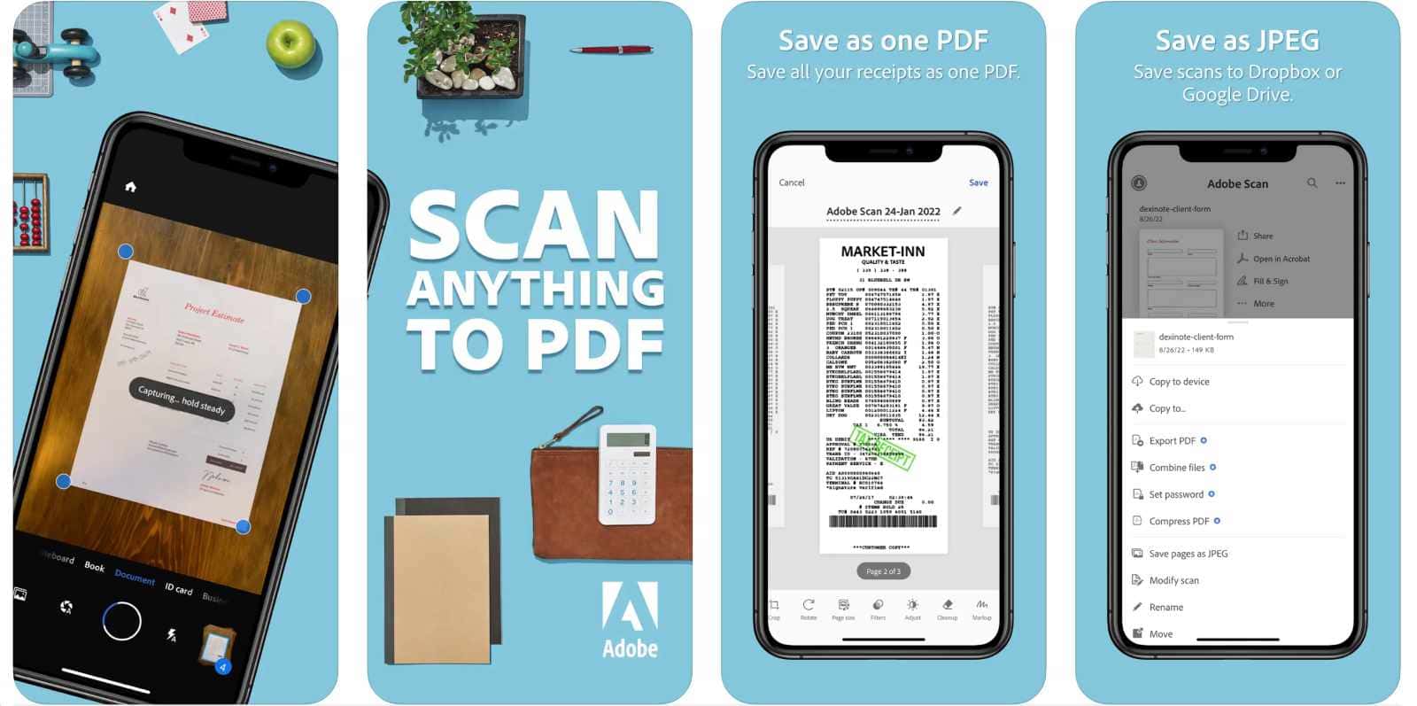 Editing a scanned PDF in Adobe Scan