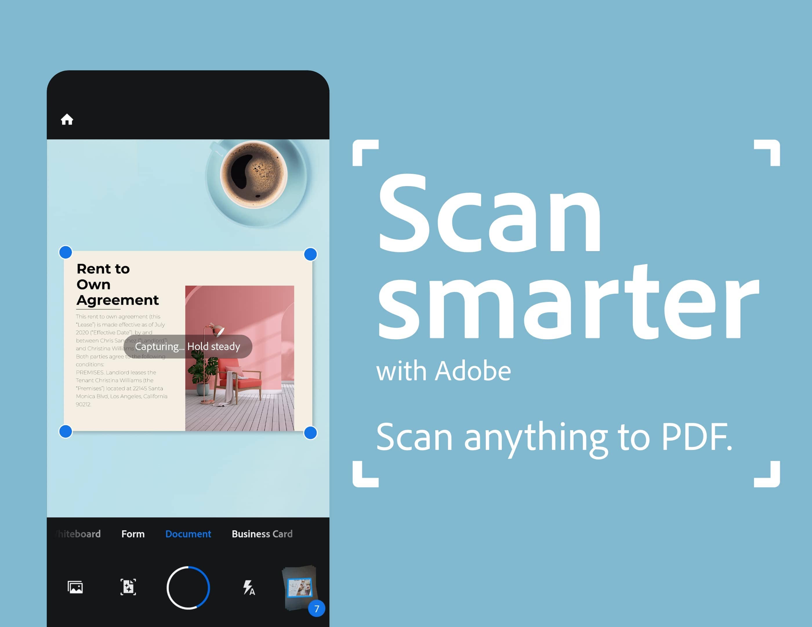 Using OCR feature to recognize text in Adobe Scan