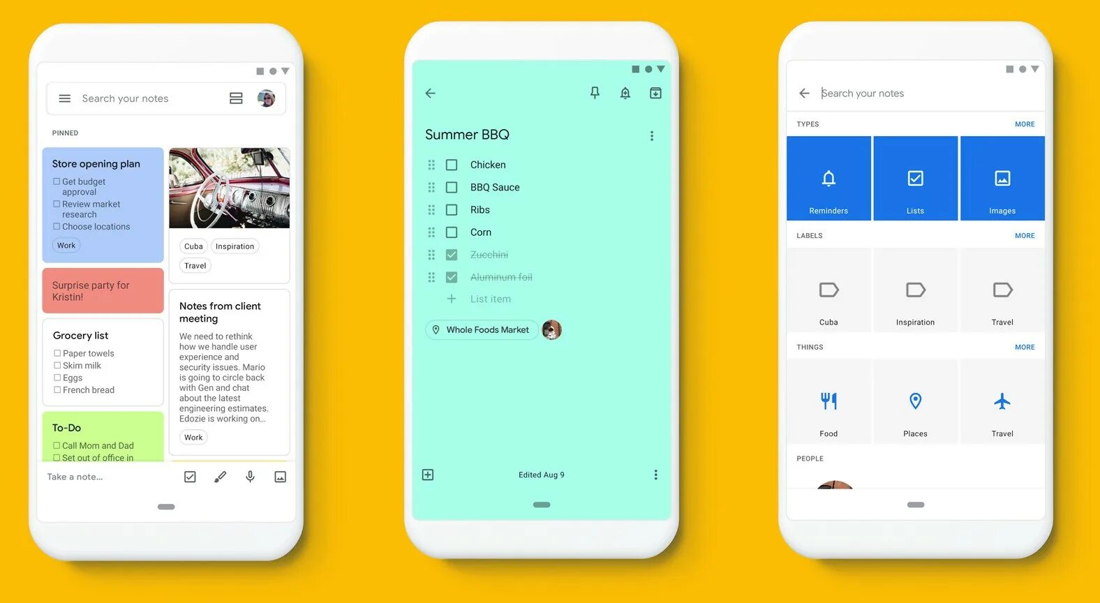 Google Keep: Making a checklist