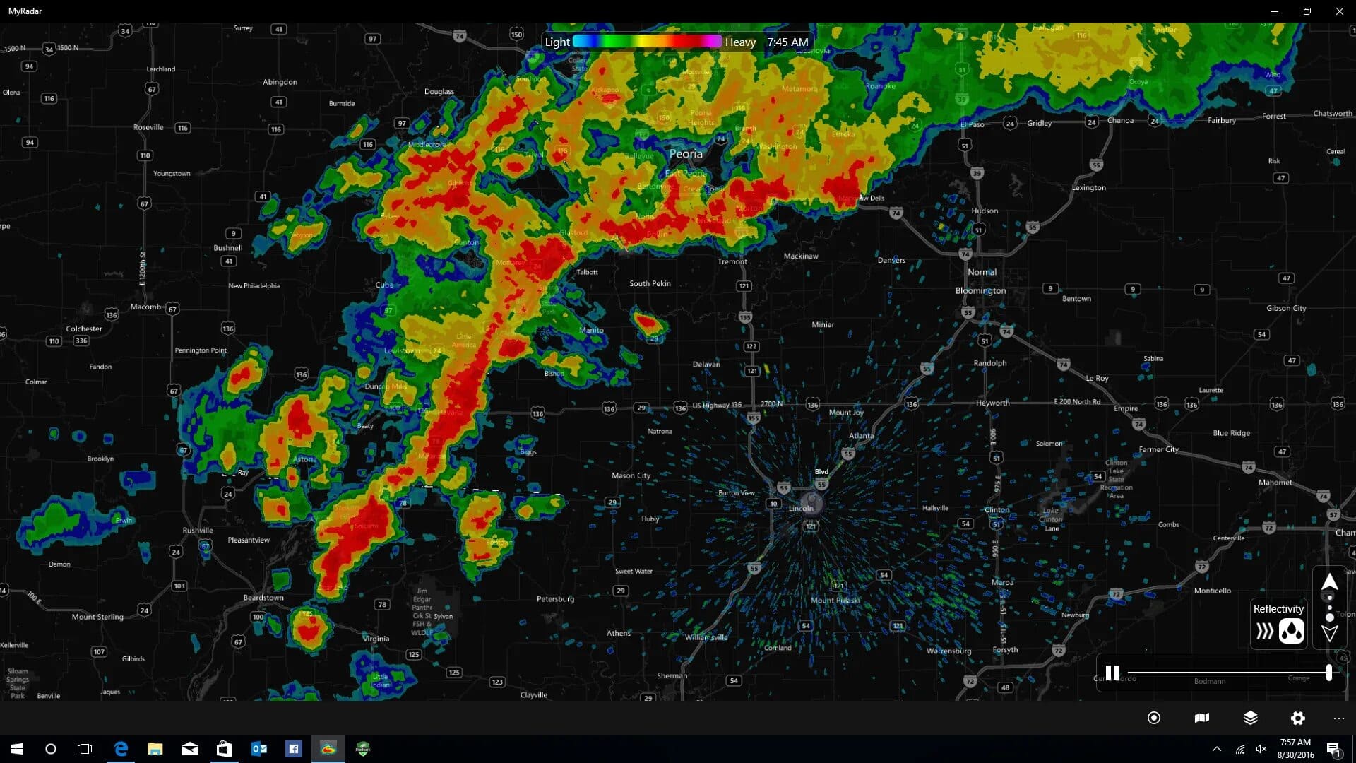 MyRadar temperature layer display